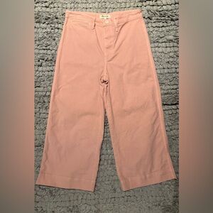 Madewell Emmett Wide-Leg Pink Cropped Pants